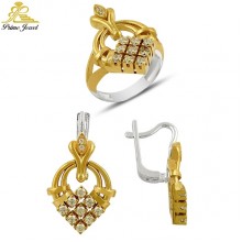 Gümüş Otantik Taşlı Set